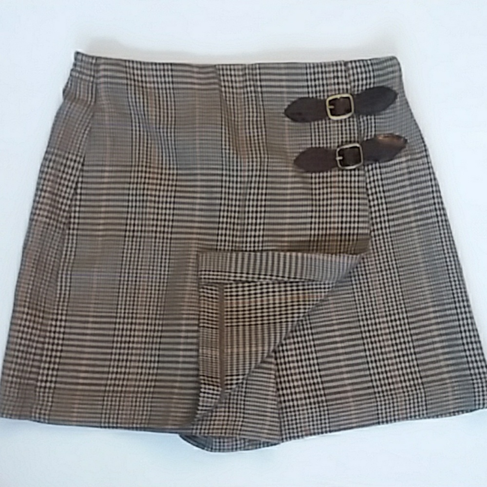 Vtg 1990s skort double buckle front closure
